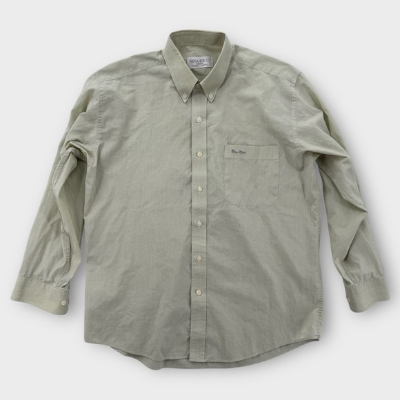 Nina Ricci Other - Nina Ricci Button Down Shirt Mens Large 100 Paris Seoul Green Long Sleeve VTG